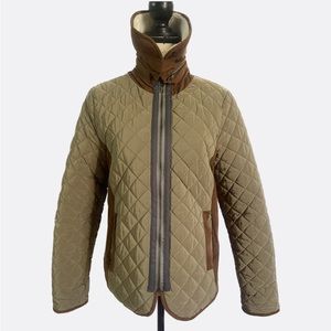Vintage Khaki Quilting Jacket With Suede 🤎